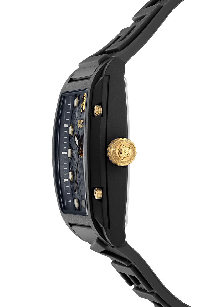 Dominus Ceramic Strap Watch, 44mm x 36mm, Alternate, color, BLACK
