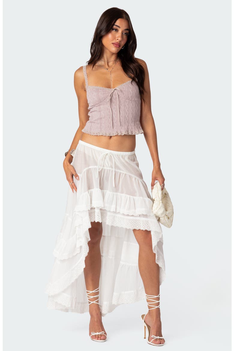 Lacy Crop Knit Camisole, Alternate, color, MAUVE