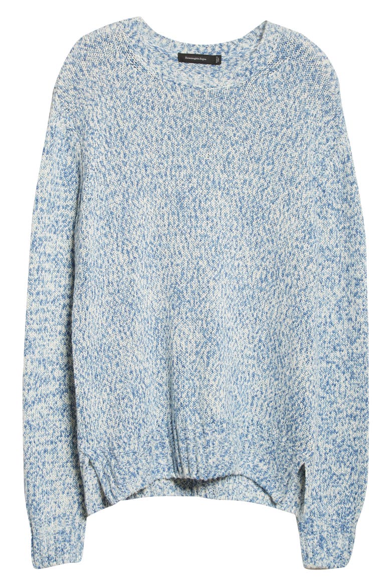 Mélange Silk & Linen Crewneck Sweater, Alternate, color, LIGHT BLUE