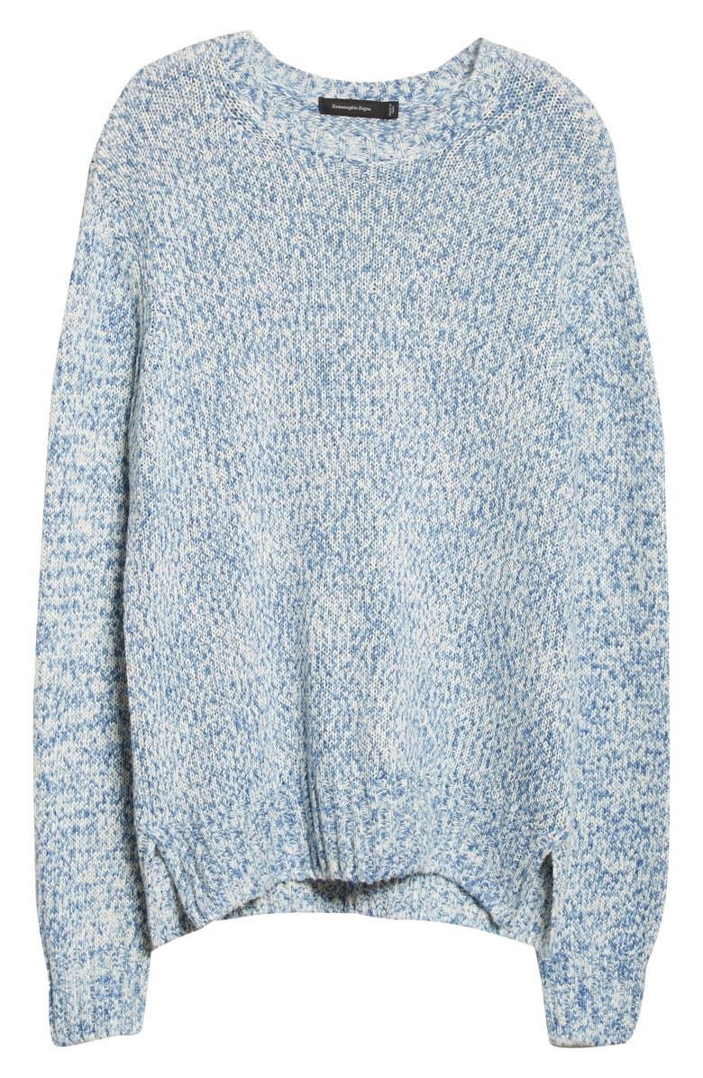 ZEGNA Mélange Silk & Linen Crewneck Sweater, Alternate, color, 