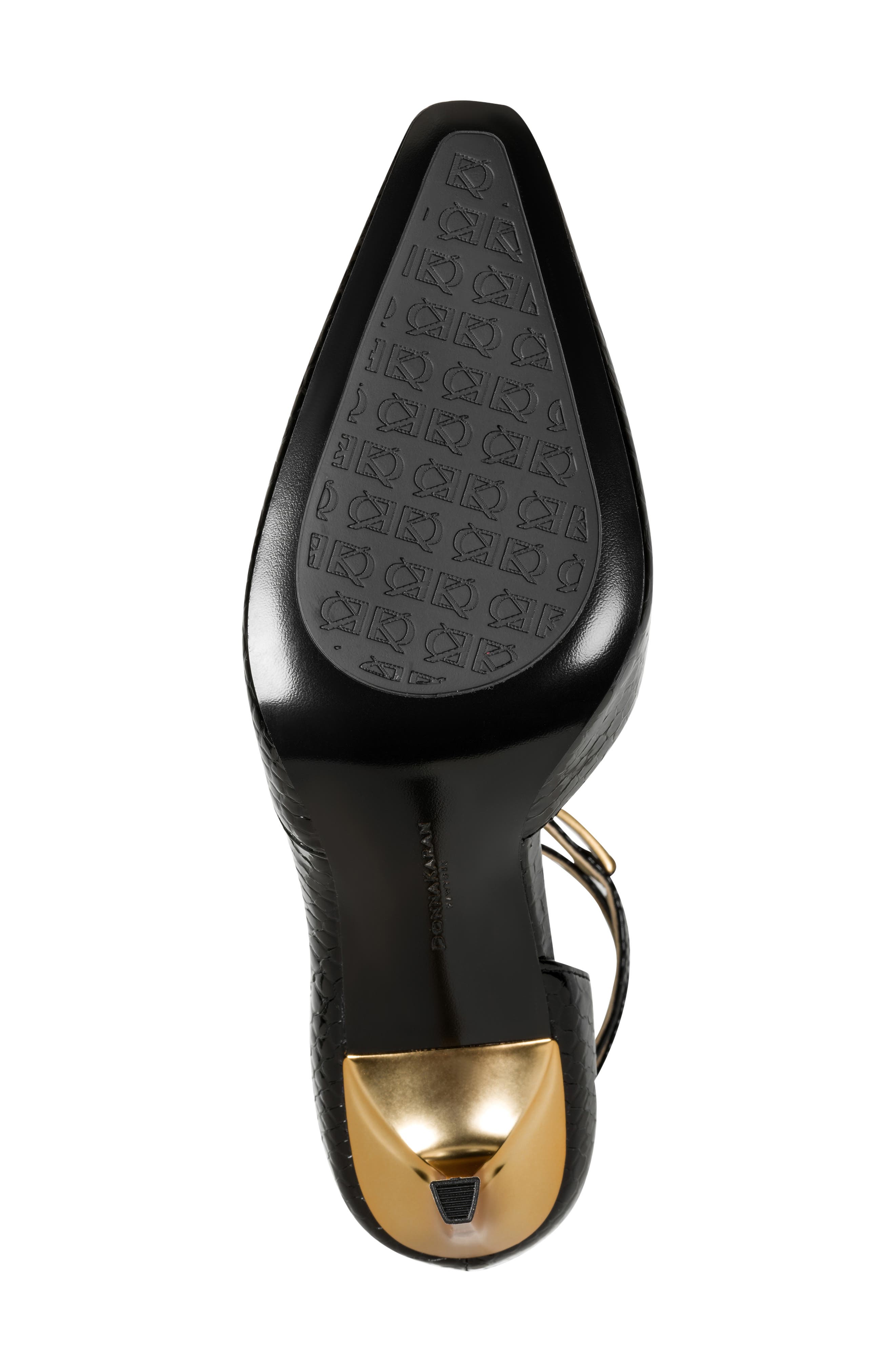 Samuel Snakeskin Embossed T-Strap Pump, Alternate, color, BLACK