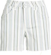 Wit & Wisdom 'Ab'Solution Stripe High Waist Raw Hem Shorts