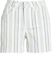 Wit & Wisdom 'Ab'Solution Stripe High Waist Raw Hem Shorts
