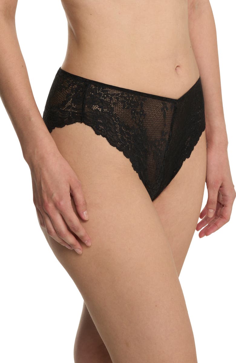 Natori Heavenly High Cut Briefs, Alternate, color, Black