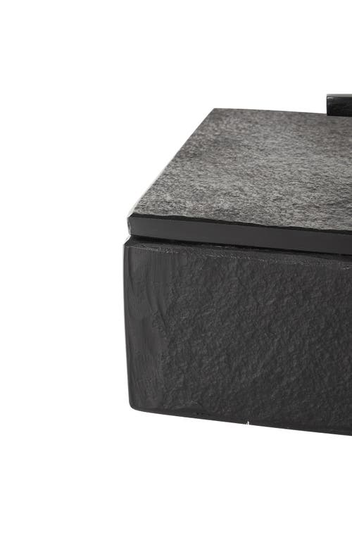 Uma Contemporary Set Of 2 Decorative Marble Boxes In Black