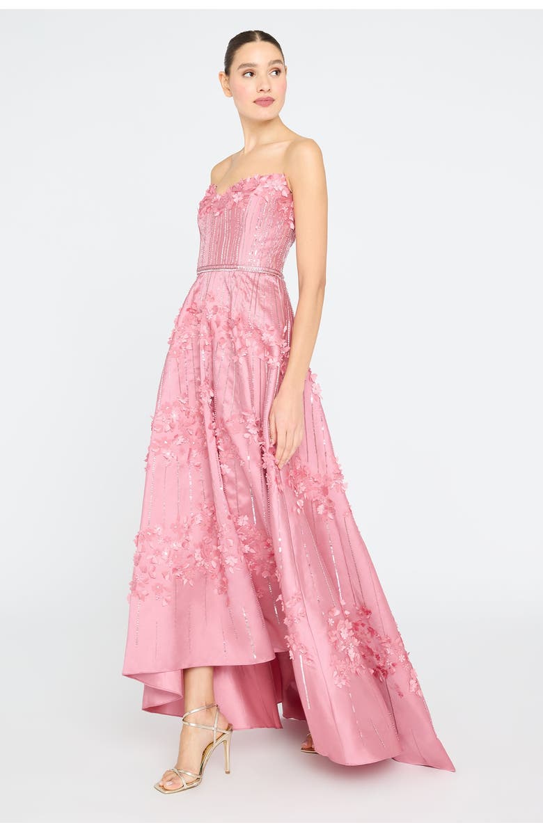 Theia Toby Beaded Gown, Alternate, color, Wild Rose