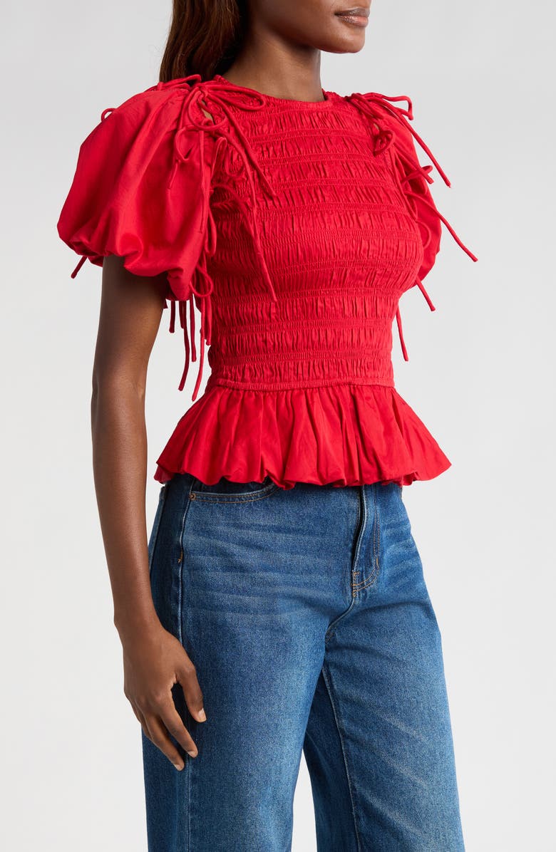 Damson Madder Becca Puff Sleeve Organic Cotton Top, Alternate, color, 