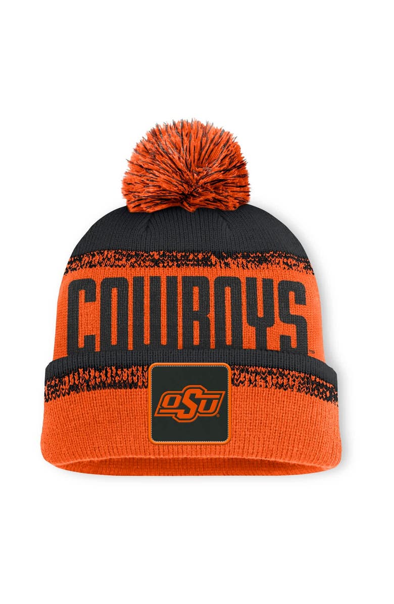 FANATICS Men's Fanatics Orange/Black Oklahoma State Cowboys Thrive Cuffed Knit Hat with Pom, Main, color, Orange