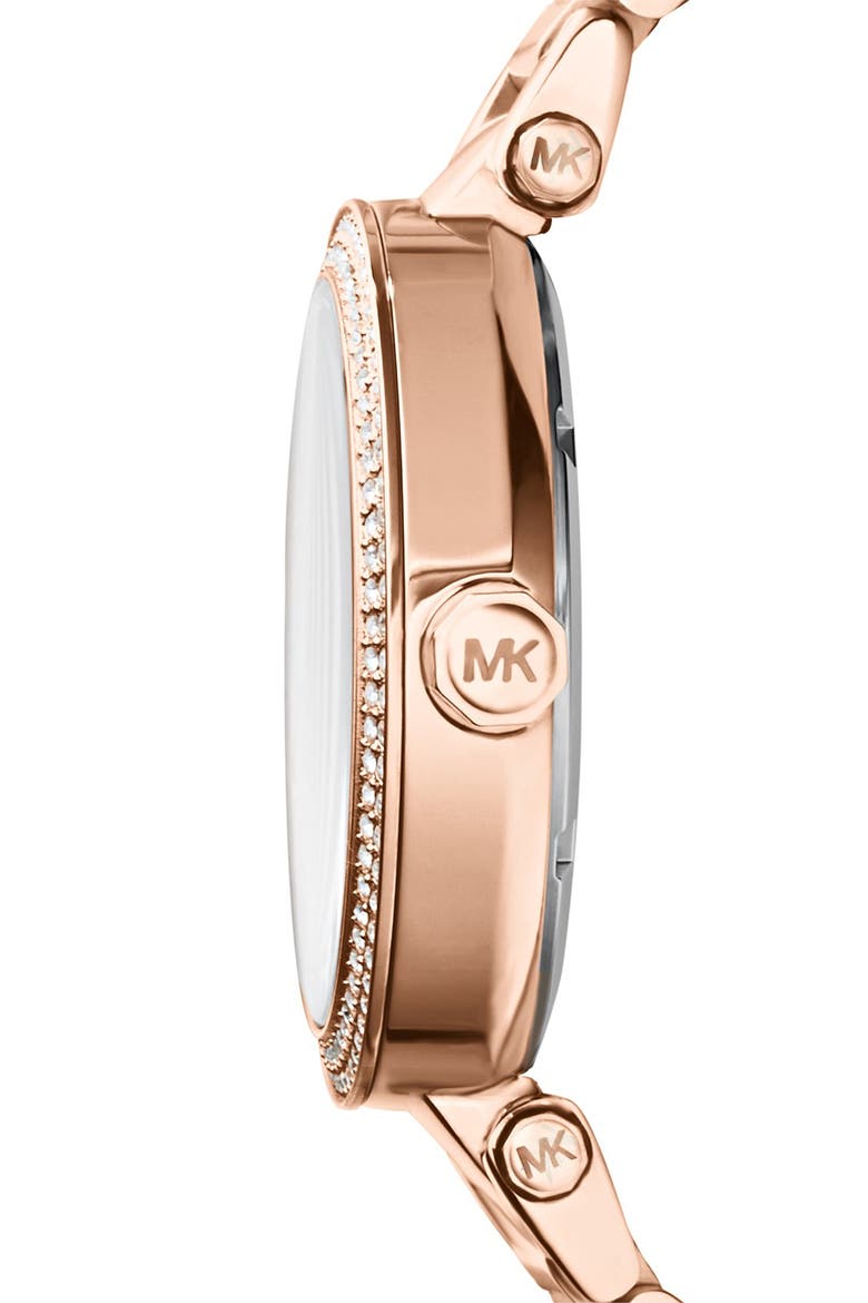 Michael Kors Parker Logo Dial Bracelet Watch, 39mm, Alternate, color, ROSE GOLD