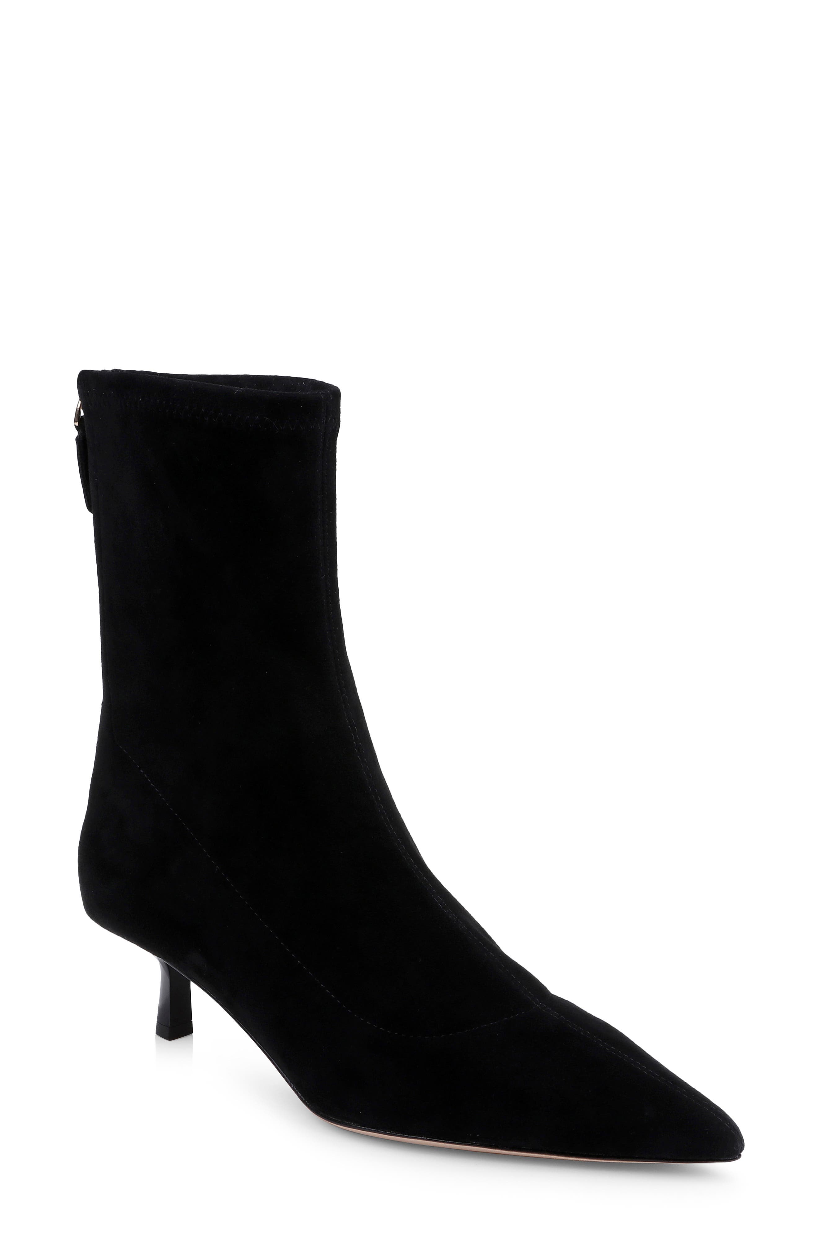 Astoria Pointed Toe Bootie, Main, color, BLACK STRETCH