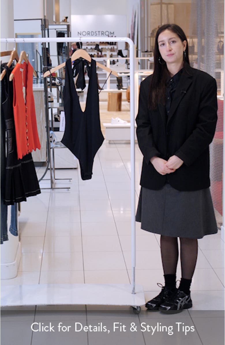 Kendrae Plunge Neck Halter Bodysuit, sales video thumbnail