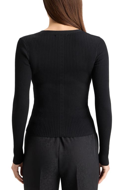 Scotch & Soda Rib Henley Sweater In Evening Black