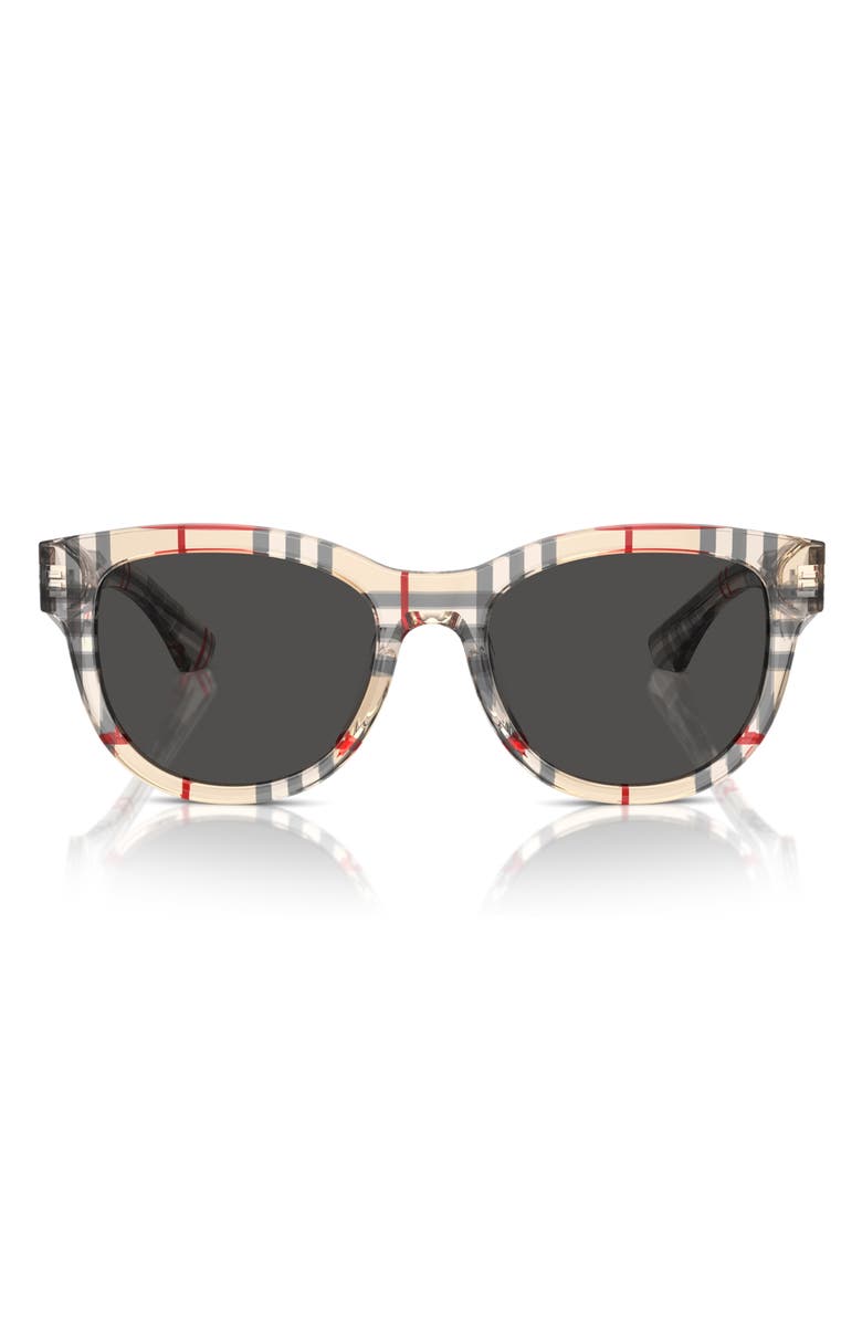 Burberry 54mm Round Sunglasses, Main, color, Rbbr Gnmtl