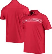 Under Armour Men's Under Armour Red Wisconsin Badgers Sideline Chest Stripe Performance Polo