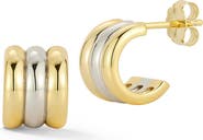 GLAZE JEWELRY Triple Row Huggie Hoop Earrings
