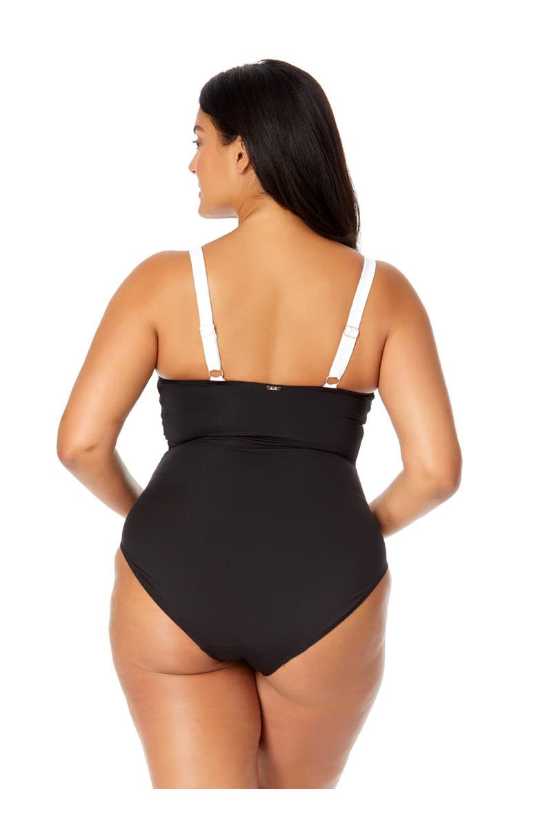 Anne Cole Plus Women's Plus Mesh Around Mesh Insert One Piece Swimsuit, Alternate, color, Black