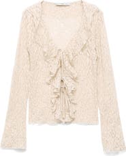 MANGO Ruffle Lace Top