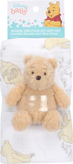 Disney Baby Winnie the Pooh Swaddle Blanket & Plush Toy Gift Set