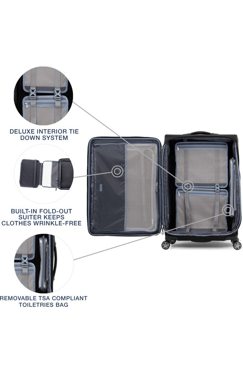TRAVELPRO Platinum Elite Softside Expandable Large 29-Inch Checked Luggage, Alternate, color, Shadow Black