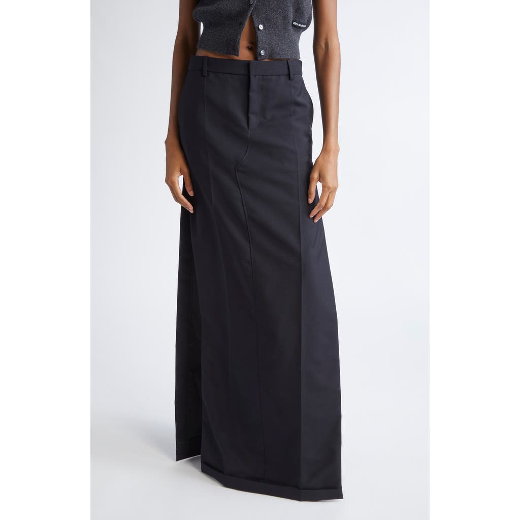 Alexander Wang Wool & Mohair Tailored Maxi Skirt In Black