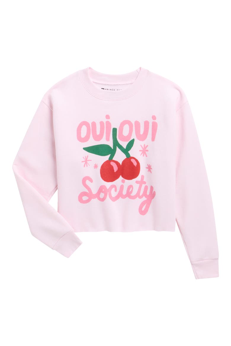Kids' Oui Oui Society Crop Pullover, Main, color, PINK