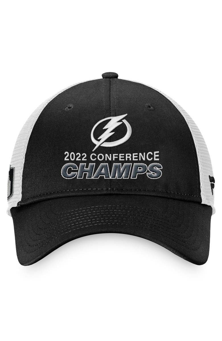 FANATICS Men's Fanatics Branded Black Tampa Bay Lightning 2022 Eastern Conference Champions Trucker Adjustable Hat, Alternate, color,