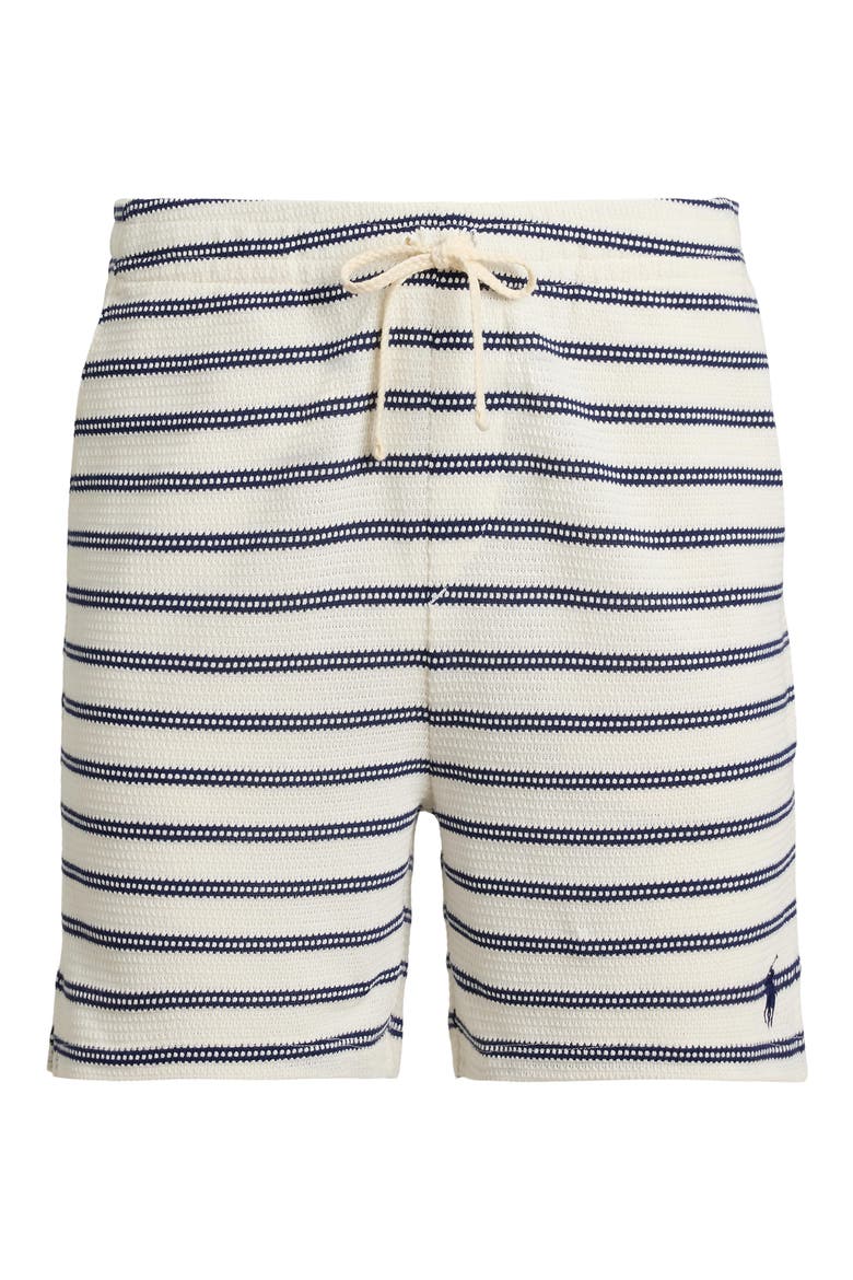 Pointelle Rib 6-Inch Shorts, Alternate, color, PALE CREAM/ NEWPORT NAVY