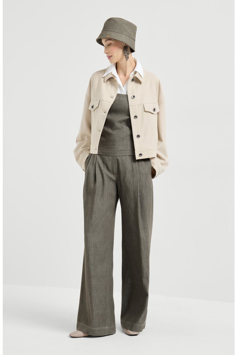 Stretch poplin shirt with monili, Alternate, color, White