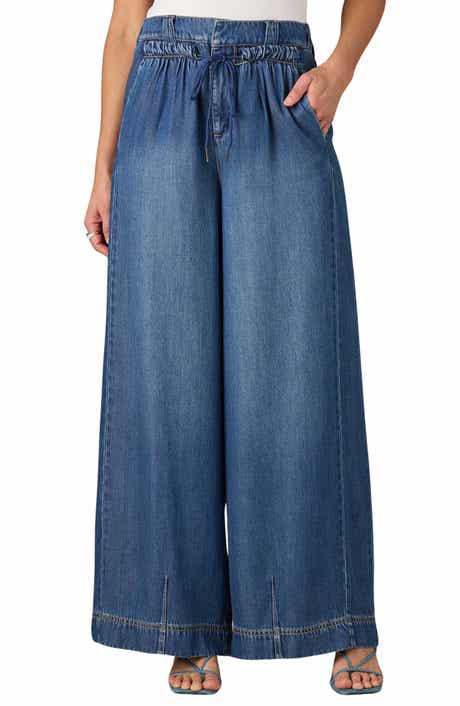 Ultra Skyrise Drawstring Waist Wide Leg Jeans