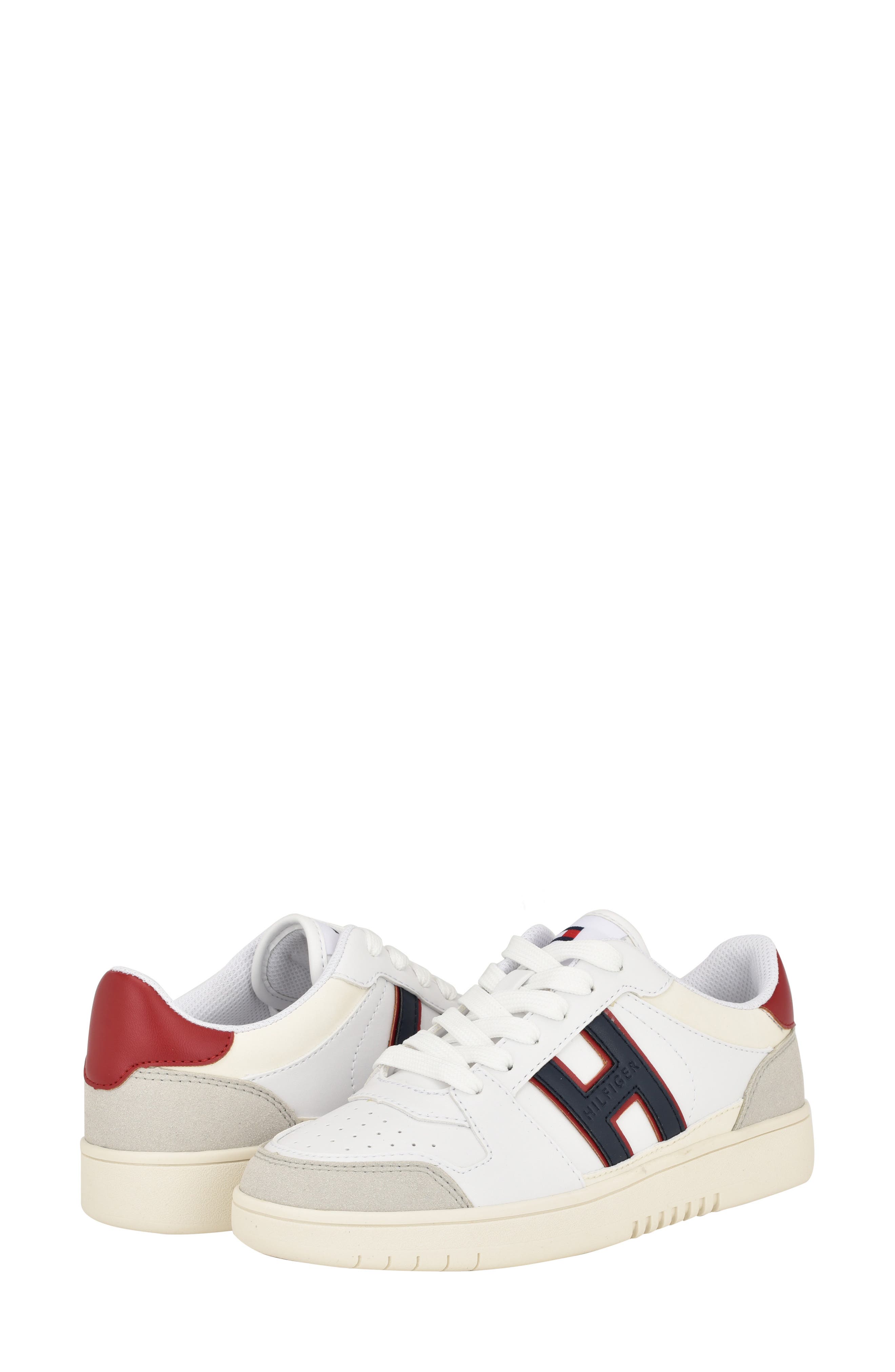 Tommy Hilfiger Amie Sneaker, Alternate, color, White/Galaxy Grey/Tropic Red