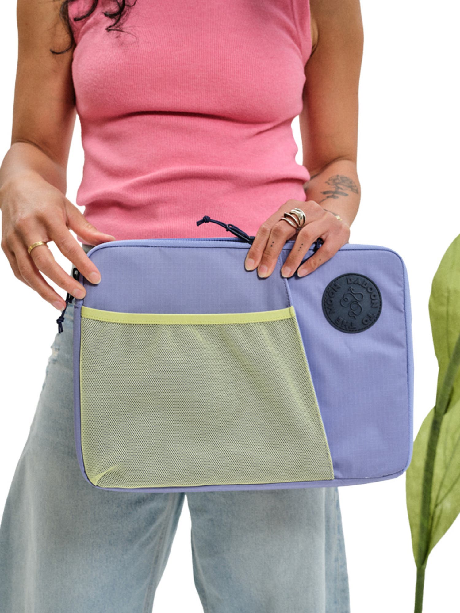 Baboon to the Moon Laptop Case, Alternate, color, Mystic Violet