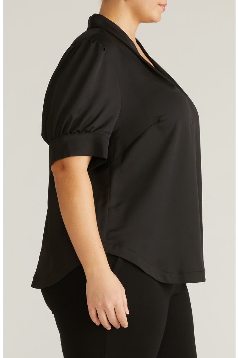 Beatrice Pebble Georgette Top, Alternate, color, BLACK