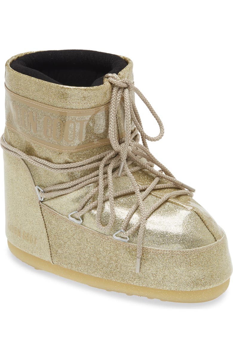 Moon Boot<sup>®</sup> Metallic Glitter Icon Water Resistant Short Boot, Main, color,