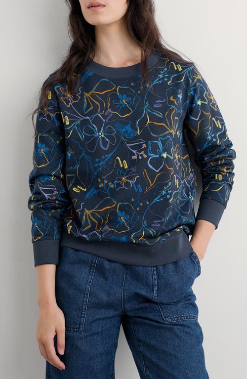 Seasalt Cornwall Bright Wave Organic Cotton Sweatshirt In Blue