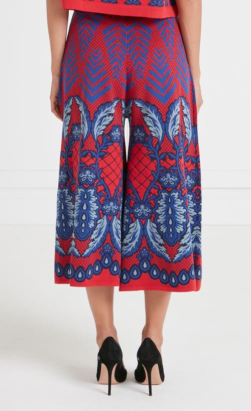 Temperley London Francis Grid Knit Trousers In Red