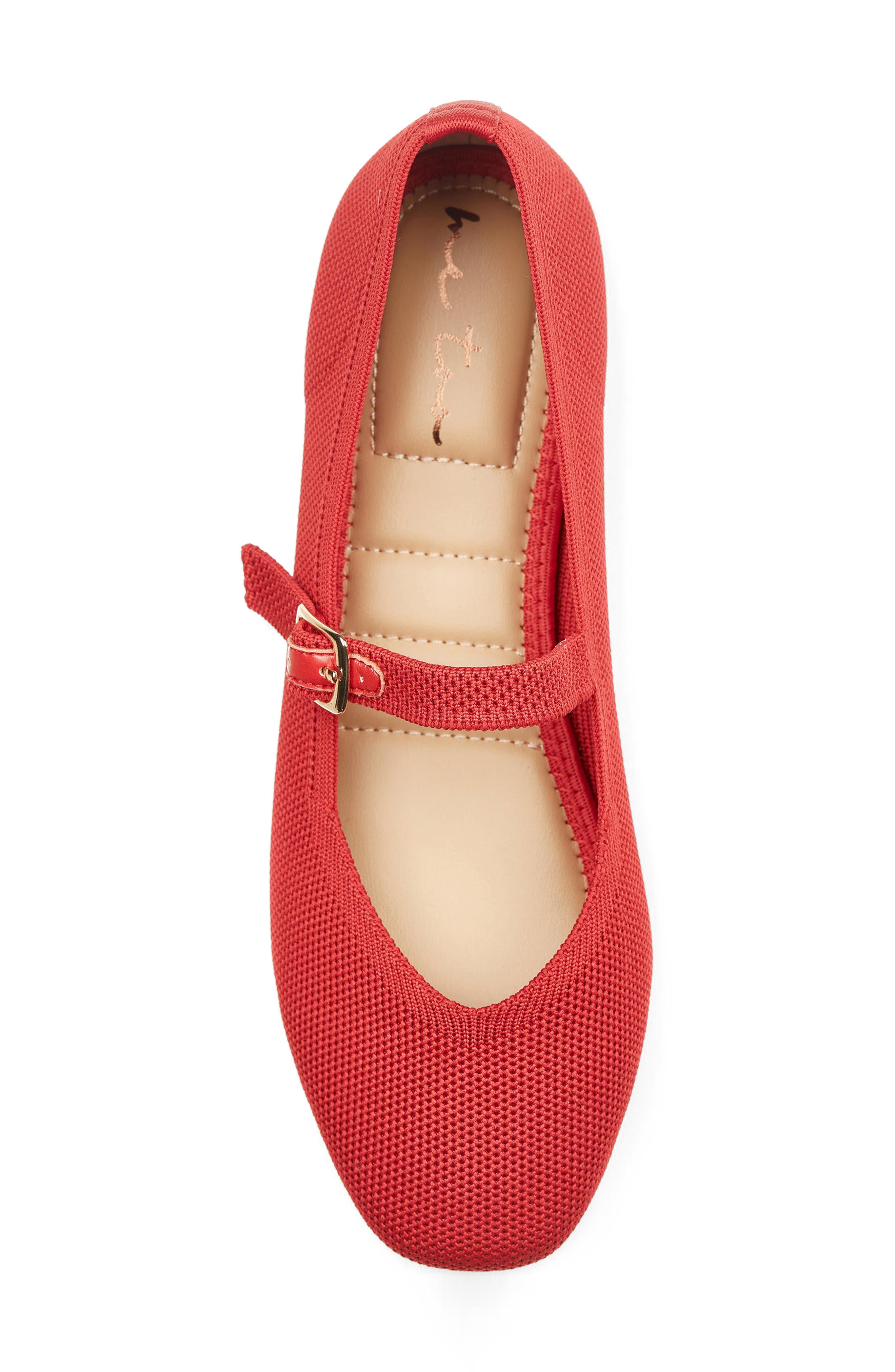 Shelby Mary Jane Flat, Alternate, color, RED