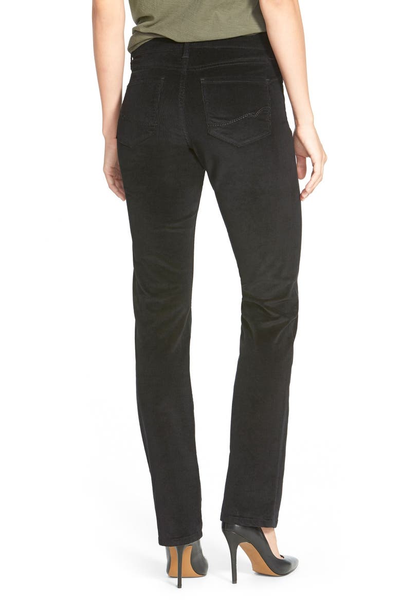'Marilyn' Stretch Straight Leg Corduroy Pants, Alternate, color, BLACK