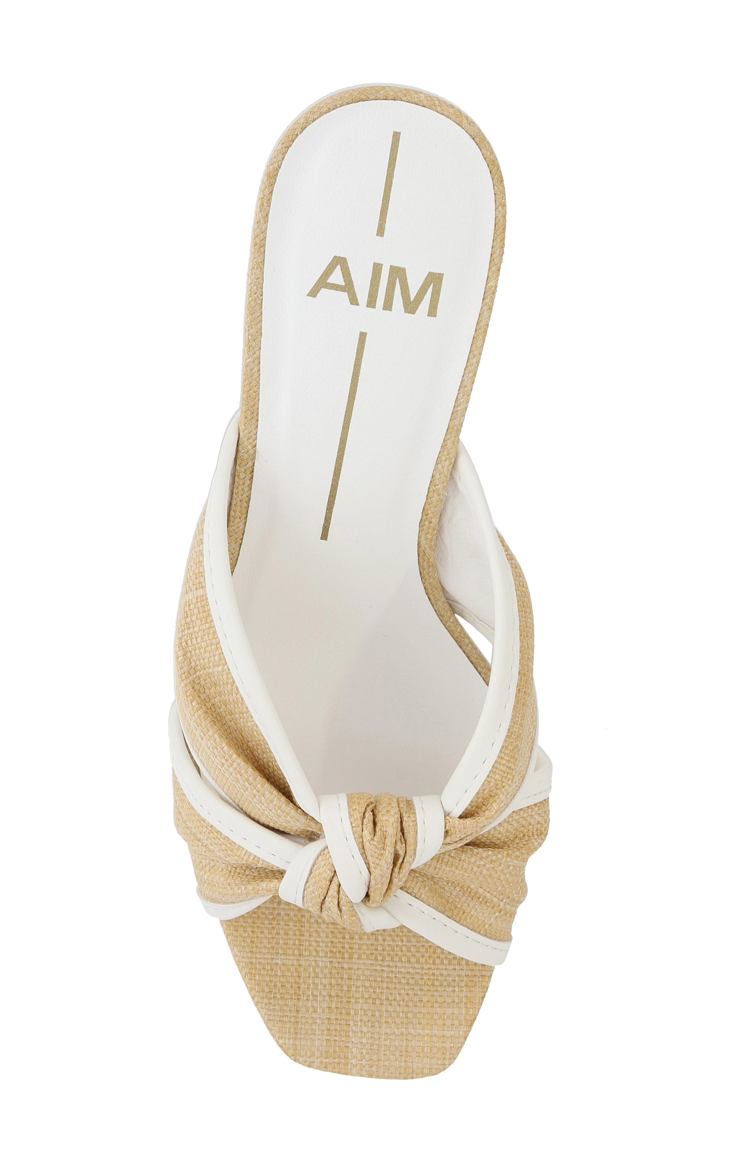 MIA Hania Block Heel Sandal, Alternate, color, Natural W/ White