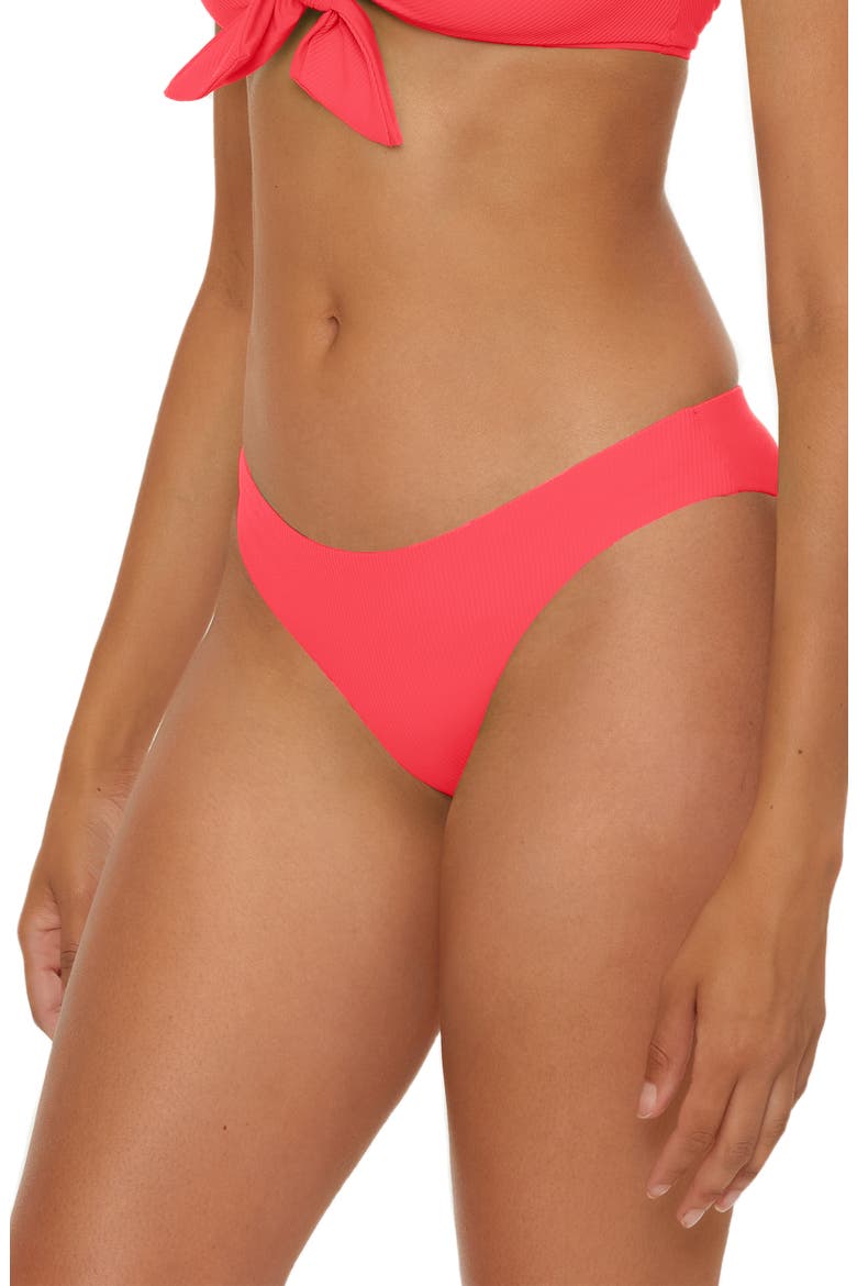 Modern Edge Hipster Bikini Bottoms, Alternate, color, WATERMELON