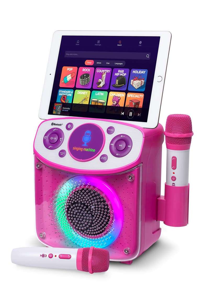Mini Sparkle Bluetooth Karaoke Machine, Alternate, color, PINK