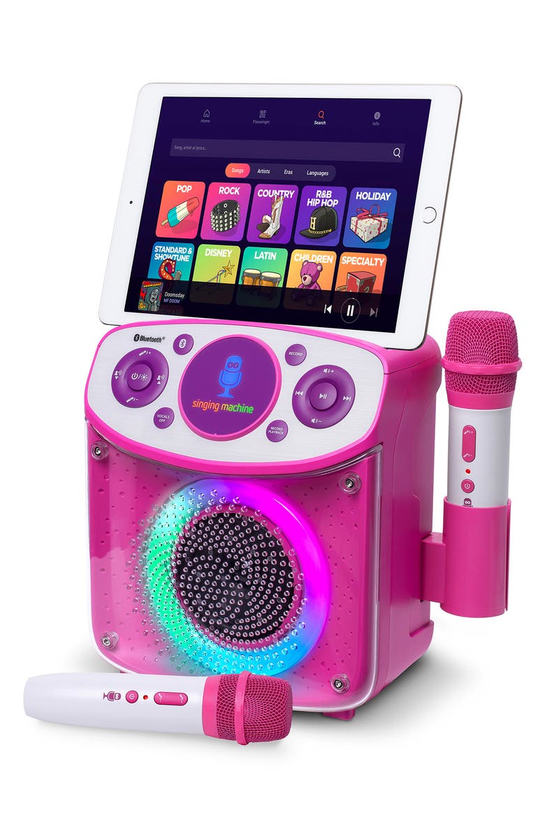 Singing Machine Mini Sparkle Bluetooth Karaoke Machine, Alternate, color, Pink