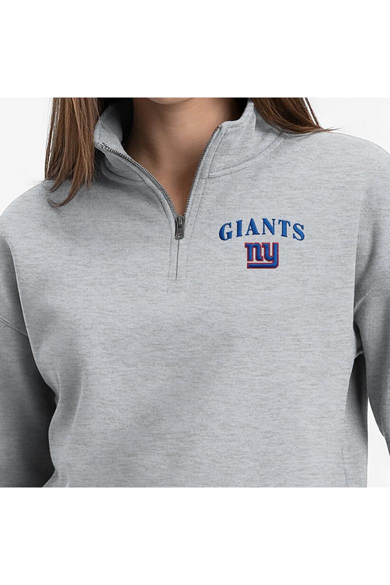 Women's Champion  Heather Gray New York Giants Powerblend Quarter-Zip Sweatshirt, Alternate, color, Heather Gray