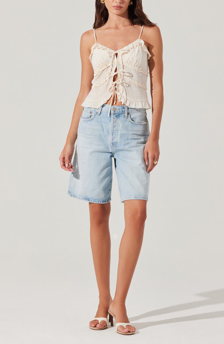 ASTR the Label Islah Tie Front Camisole, Alternate, color, Cream