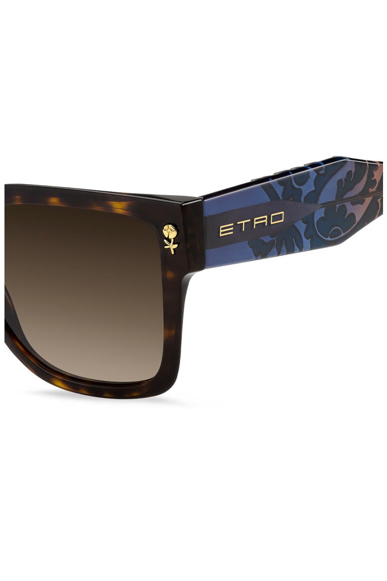 57mm Square Sunglasses, Alternate, color, HAVANA/ BROWN SF