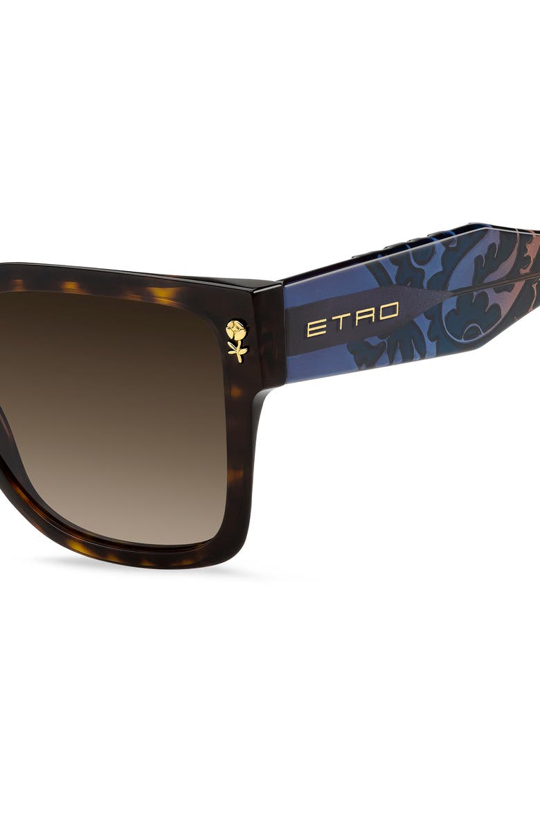 Etro 57mm Square Sunglasses, Alternate, color, Havana/ Brown Sf