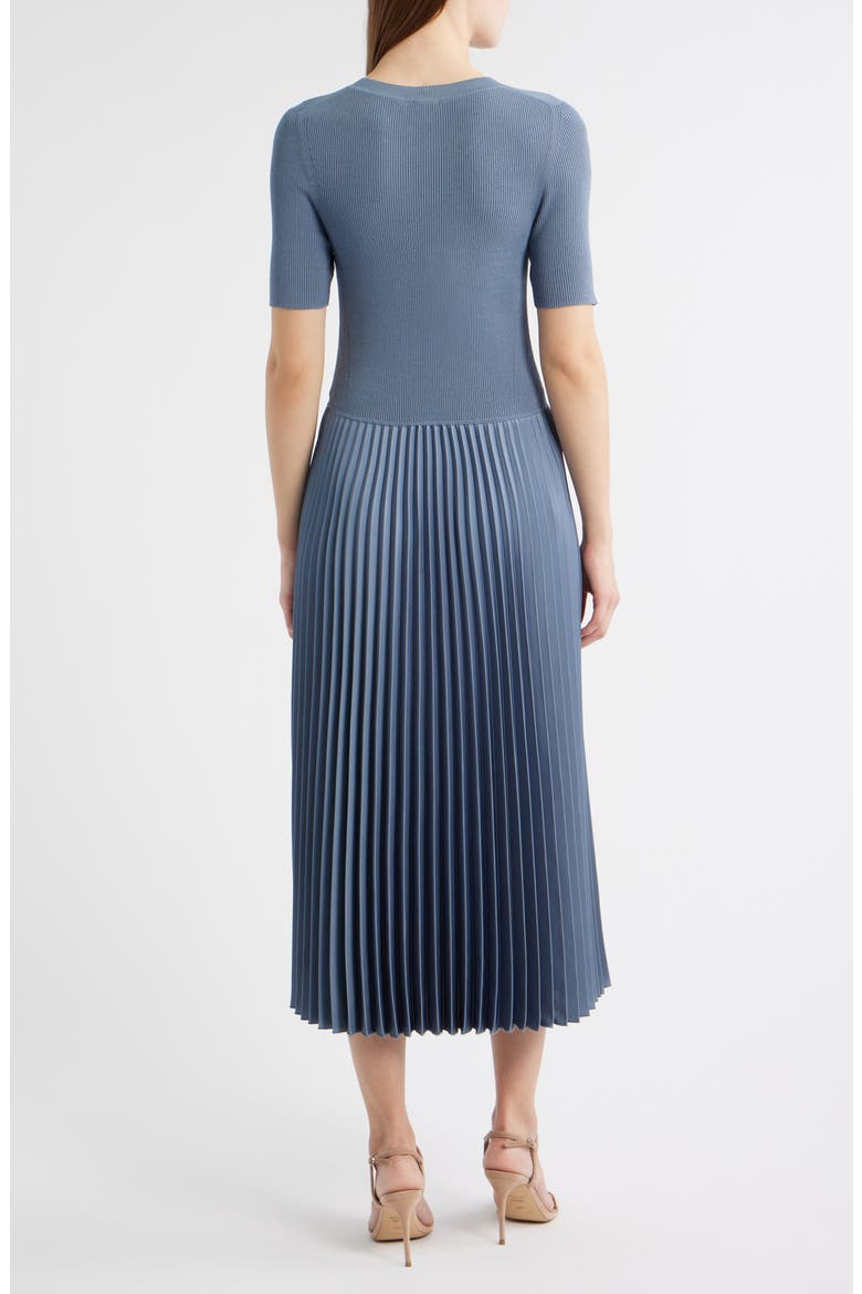 Fadridi Rib & Pleated Midi A-Line Dress, Alternate, color, OPEN BU