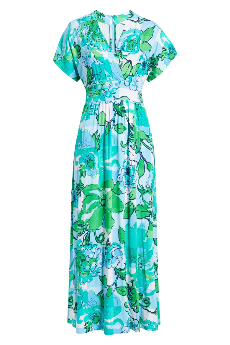 Keenan Floral Maxi Dress, Alternate, color, CAPRI BLUE ROUSSEAUS ROSES
