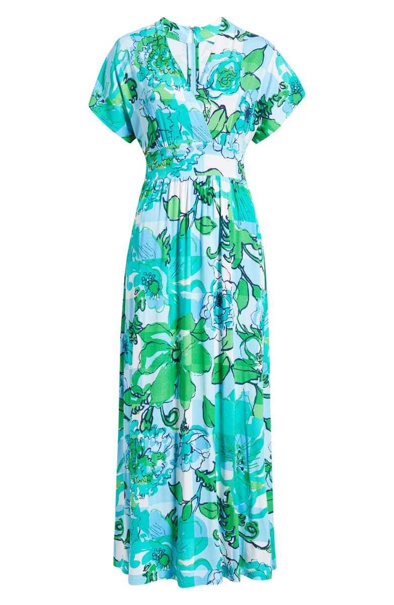 Lilly Pulitzer<sup>®</sup> Keenan Floral Maxi Dress, Main, color, Capri Blue Rousseaus Roses
