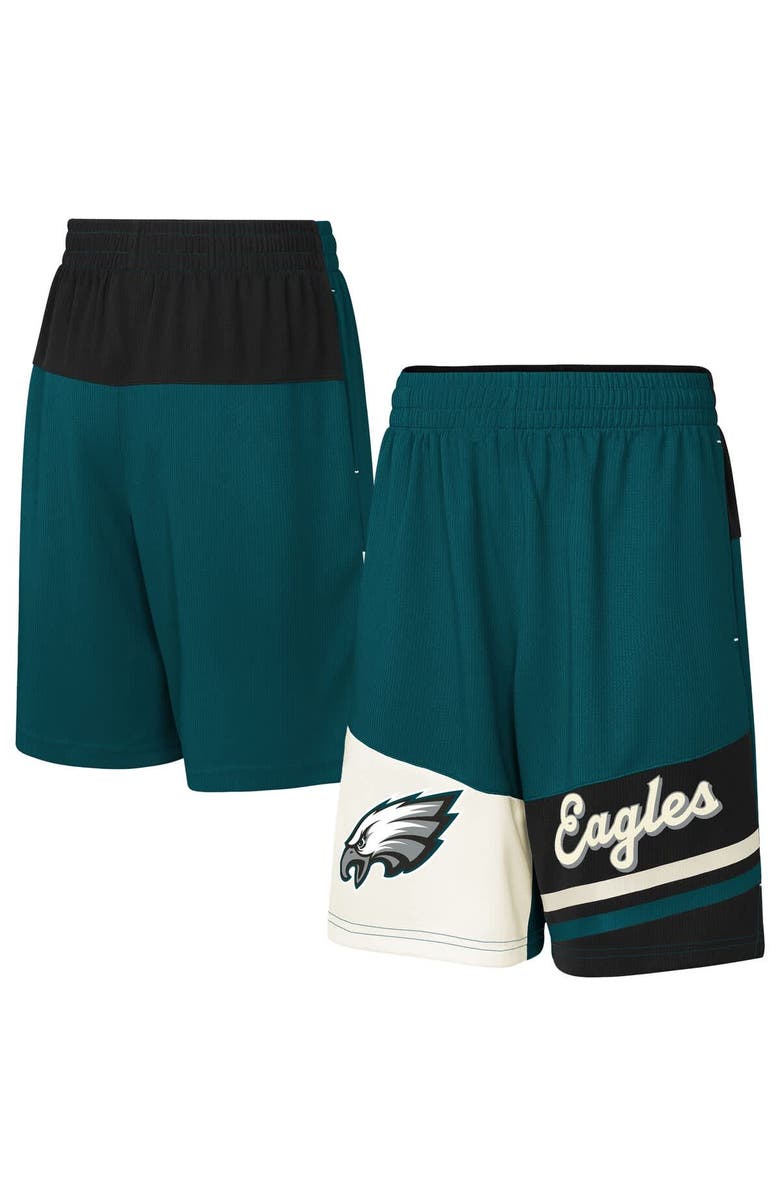 Outerstuff Youth Midnight Green Philadelphia Eagles Fandemonium Mesh Shorts, Main, color,