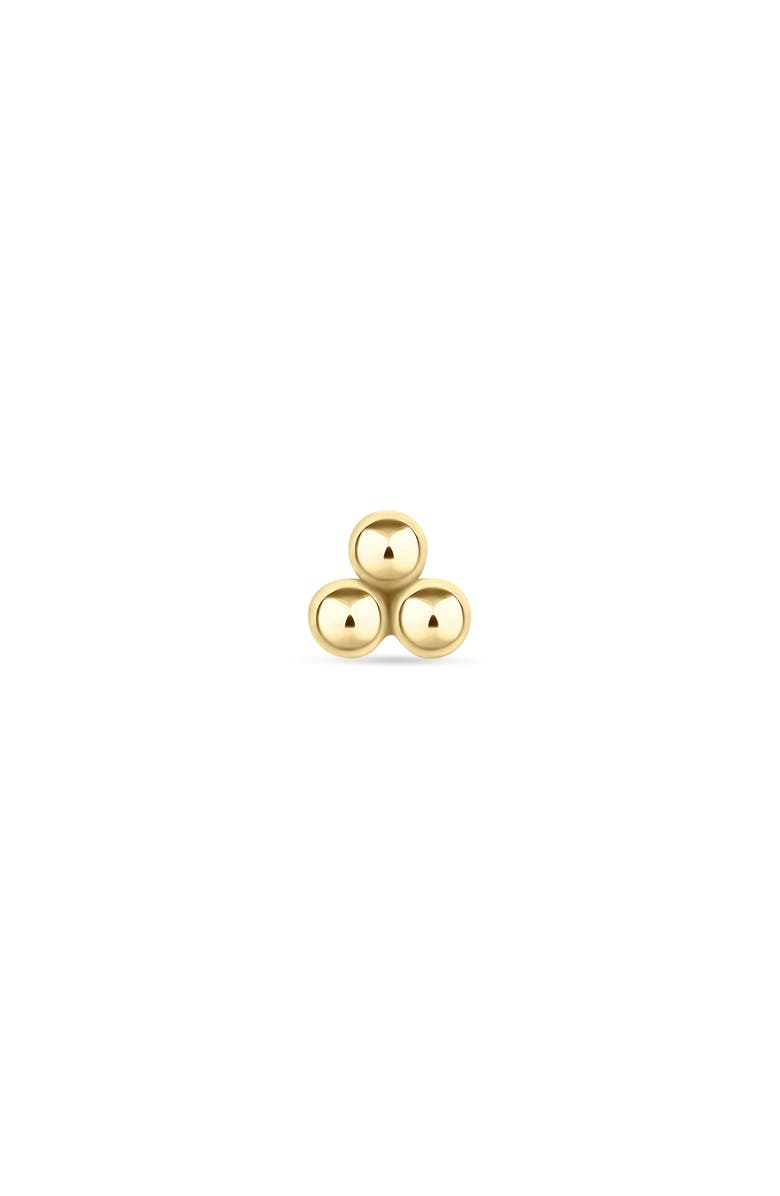 MARIA TASH Three Ball Trinity Single Stud Earring, Alternate, color, 14K Yellow Gold